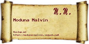 Moduna Malvin névjegykártya